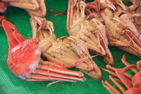 Photo for Fresh crabs,  seafood on background, close up - Royalty Free Image