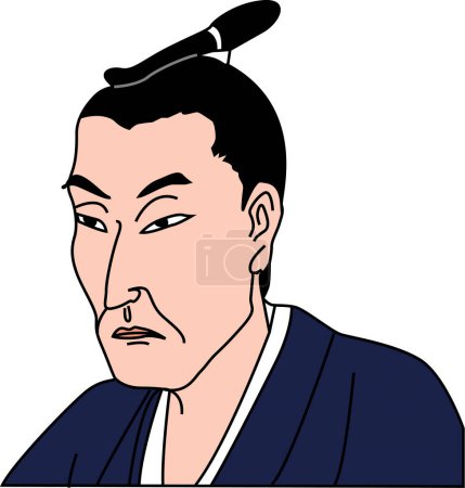 Téléchargez les photos : Homme personnage de dessin animé isolé sur fond blanc, illustration colorée dans un style asiatique. - en image libre de droit