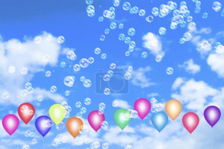 Photo for Birthday background with colorful balloons - Royalty Free Image