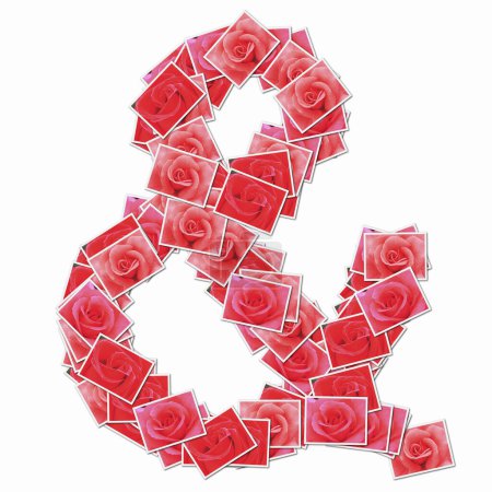 Foto de Símbolo y hecho de cartas con rosas rojas - Imagen libre de derechos