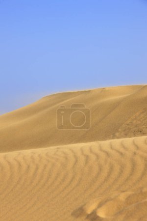 Photo for Desert landscape, sand dunes under blue sky - Royalty Free Image