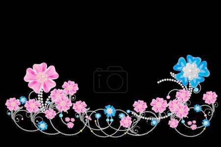 Photo for Beautiful illustration background of jewelry flowers - Royalty Free Image