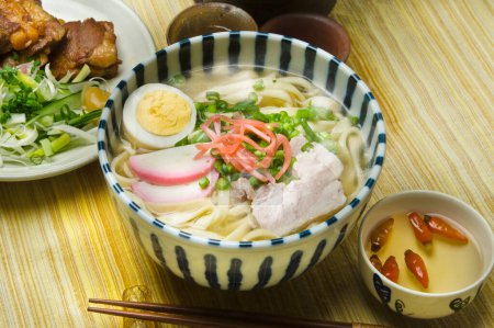Photo for Delicious ramen with egg and meat. Japanese cuisine - Royalty Free Image