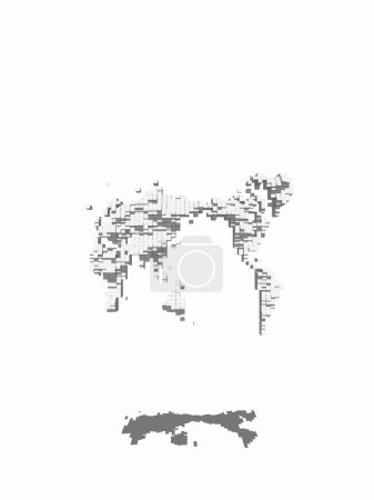 Photo for Map of pixels on a white background - Royalty Free Image