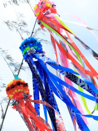 Tanabata Festival decorations.Tanabata is a star festival that came from China to Japan in the past.