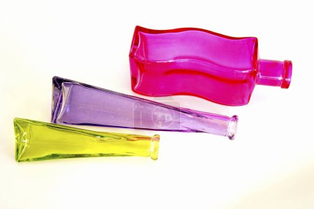 Photo for Glass of colorful vases on the white background - Royalty Free Image