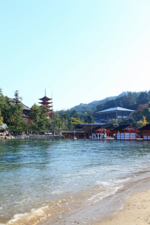 Photo for Itsukushima shrine on Miyajima island in Hatsukaichi, Hiroshima, Japan - Royalty Free Image