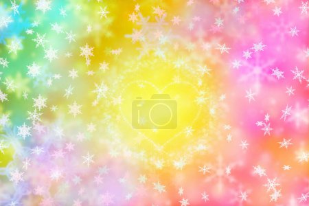 Foto de Un corazón rodeado de estrellas sobre un fondo colorido - Imagen libre de derechos