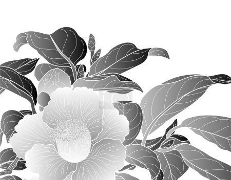 Photo for Bunch of flowers with leaves on white background - Royalty Free Image