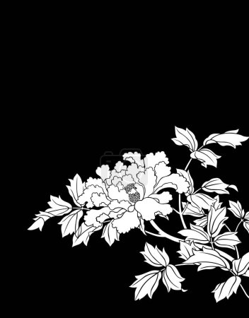 Photo for Bunch of flowers with leaves on black background - Royalty Free Image
