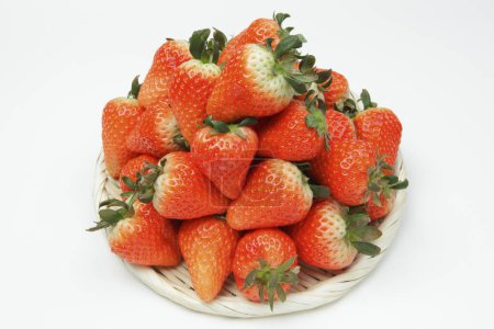 Photo for Fresh red strawberries on white background - Royalty Free Image