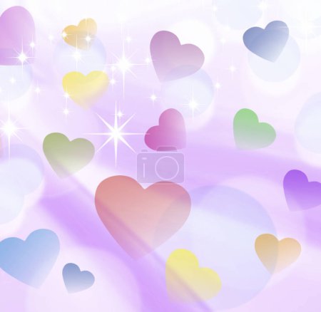 Foto de Hermoso fondo creativo con corazones coloridos, fondo de día de San Valentín - Imagen libre de derechos