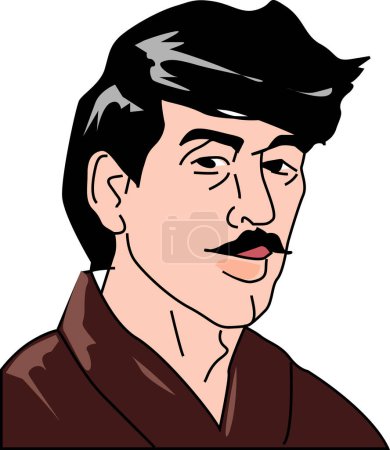 Foto de Personaje de hombre de dibujos animados aislado sobre fondo blanco, ilustración colorida - Imagen libre de derechos