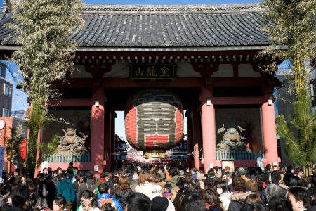 Photo for Tourists at New year's day at Asakusa Kaminarimon - Royalty Free Image