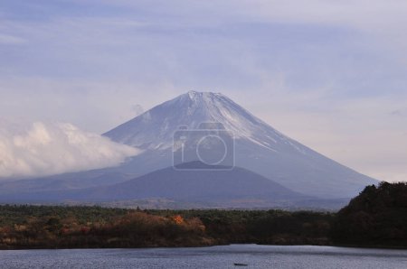 Photo for Mount Fuji and Lake Yamanaka at evening - Royalty Free Image