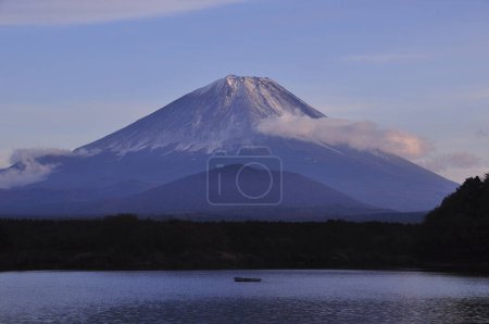 Photo for Mount Fuji and Lake Yamanaka at evening - Royalty Free Image
