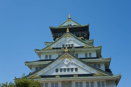 Main tower of Osaka castle in  Osaka city, Japan