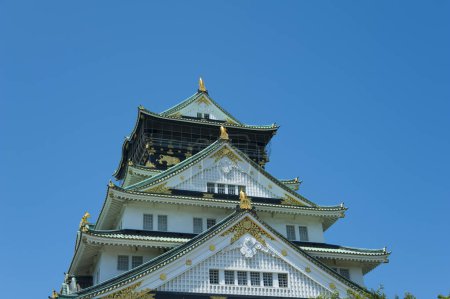 Main tower of Osaka castle in  Osaka city, Japan