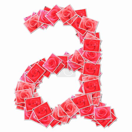 Téléchargez les photos : Symbole A fait de cartes à jouer avec des roses rouges - en image libre de droit