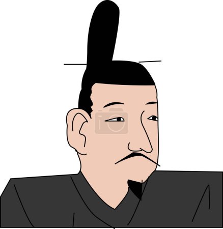 Foto de Hombre personaje de dibujos animados aislado sobre fondo blanco, colorida ilustración en estilo asiático. - Imagen libre de derechos