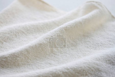 Photo for White towel on white background, texture - Royalty Free Image