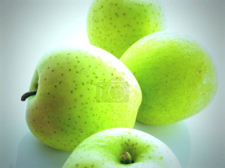 Photo for Close-up view of fresh ripe organic green apples - Royalty Free Image
