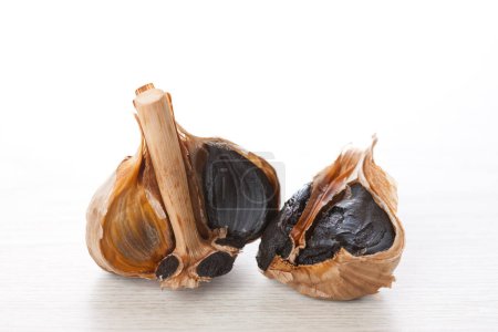 Photo for Black garlic, a Japanese health food made from fermented garlic - Royalty Free Image