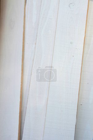 Foto de Fondo tablones de madera blanca, vista de cerca - Imagen libre de derechos
