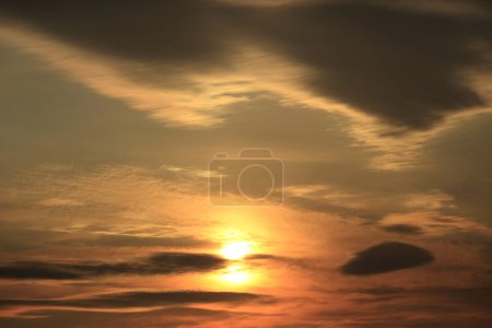 Photo for Beautiful sky with clouds in sunset, nature and background - Royalty Free Image