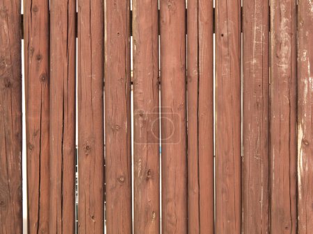 Photo for Wooden fence texture, natural brown background - Royalty Free Image
