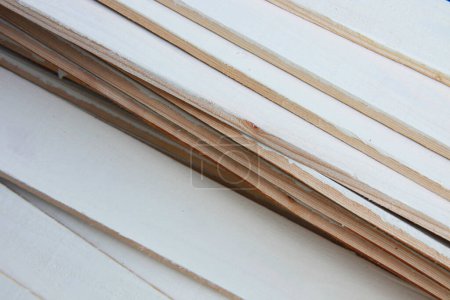 Photo for White wood planks background, close-up view - Royalty Free Image