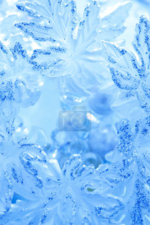 Photo for Abstract blue and light background with shiny crystals close up - Royalty Free Image