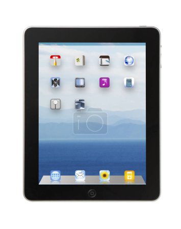Foto de Tablet ordenador dispositivo, información y tecnología concepto de fondo - Imagen libre de derechos