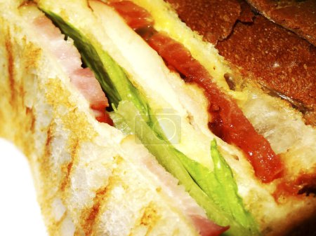 Foto de Primer plano de sándwiches con queso y jamón - Imagen libre de derechos