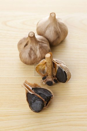 Photo for Black garlic, a Japanese health food made from fermented garlic - Royalty Free Image