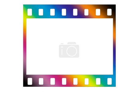 Foto de Tira de película colorida sobre un fondo blanco. - Imagen libre de derechos