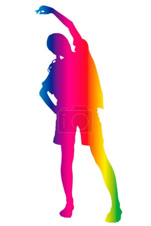 Foto de Silhouette in rainbow colors of woman - Imagen libre de derechos