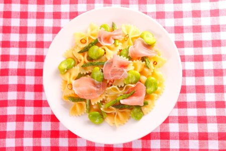 Photo for Pasta with asparagus close up view - Royalty Free Image