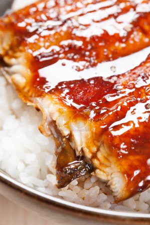 Photo for Marinated eel fish with sauce and boiled rice - Royalty Free Image