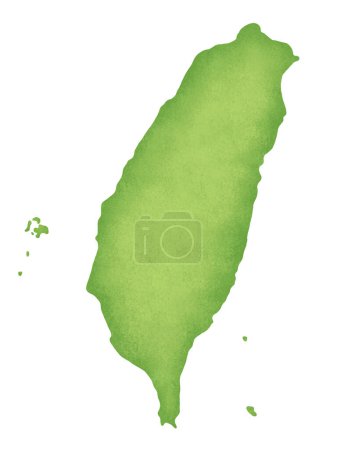 Téléchargez les photos : Taiwan carte verte isolée sur fond blanc - en image libre de droit