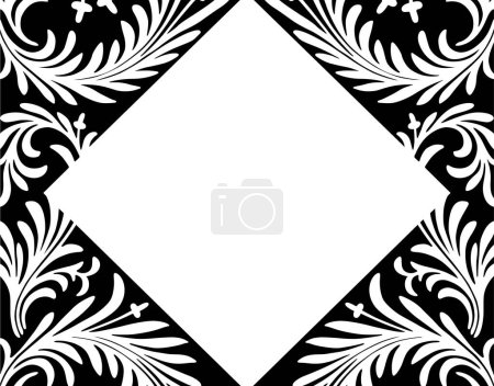 Photo for Black and white pattern with leaves - Royalty Free Image