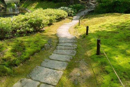 Photo for Japanese garden with a path in  garden - Royalty Free Image