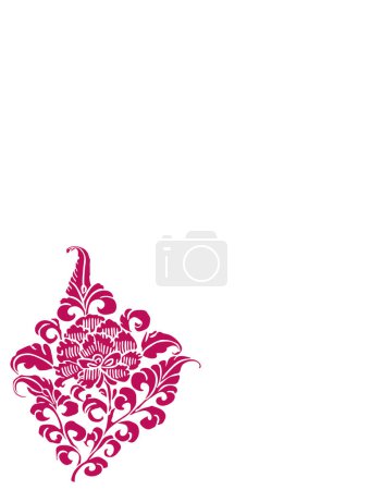 Photo for Abstract pattern with hand drawn doodle flowers - Royalty Free Image