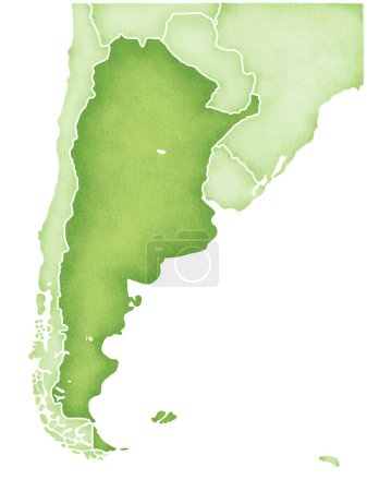 Téléchargez les photos : Argentine carte verte isolée sur fond blanc - en image libre de droit