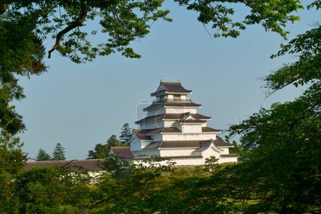 Photo for Famous sightseeing spot "Tsuruga-jo Castle park" in Aizuwakamatsu of Fukushima - Royalty Free Image