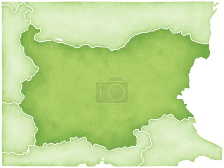 Photo for Bulgaria green map isolated on white background - Royalty Free Image