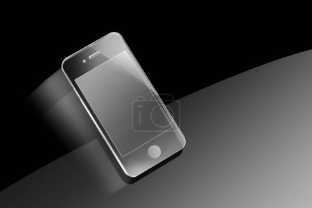 Téléchargez les photos : Smartphone moderne isolé sur fond noir - en image libre de droit