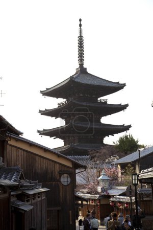Photo for Hokan-ji Temple - Yasaka-no-Tou, a buddhist temple near Sannenzaka with visitors - Royalty Free Image