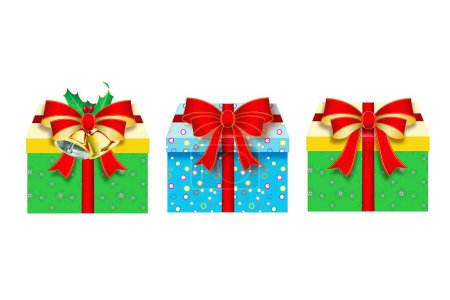 Photo for Christmas gift boxes isolated on white background - Royalty Free Image