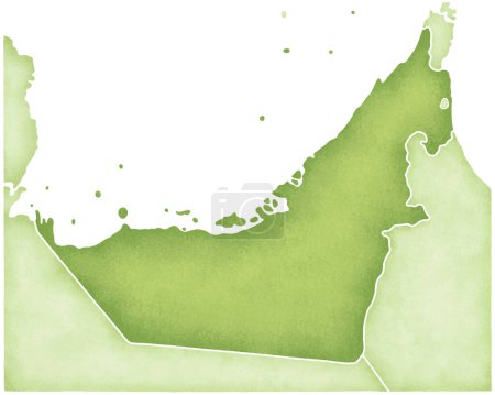 Foto de Emiratos Árabes Unidos mapa verde aislado sobre fondo blanco - Imagen libre de derechos
